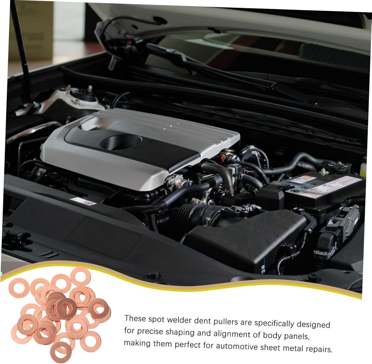 Dent Puller Rings 200Pcs Circular Spot Welder Washers for Auto Body Panel Repair Dent Pulling Tool Kit Suitable for Car and Equipment Welding image number 6