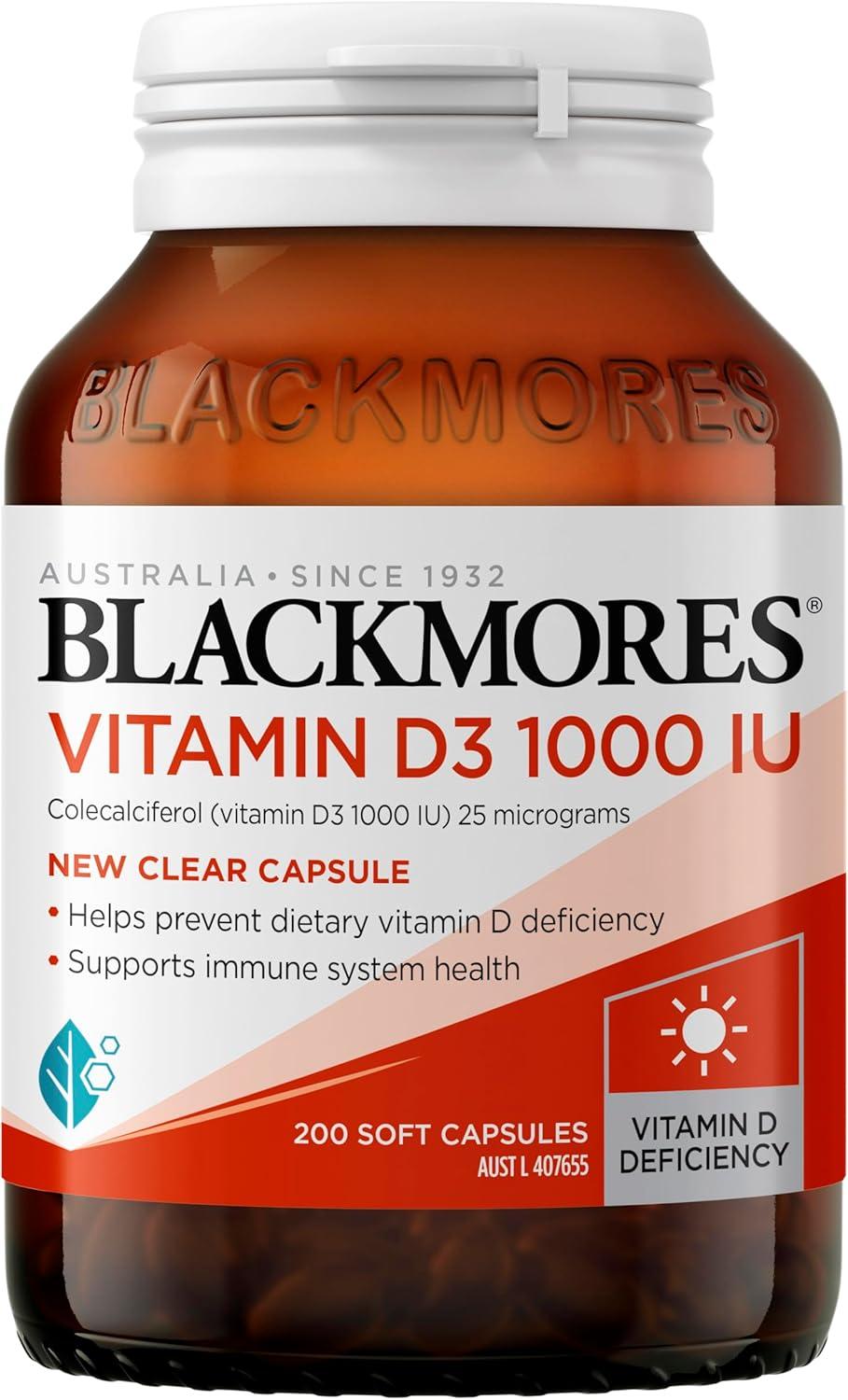 Blackmores Vitamin D3 1000 IU | Supports Bone & Muscle Health| 200 Capsules image number 2