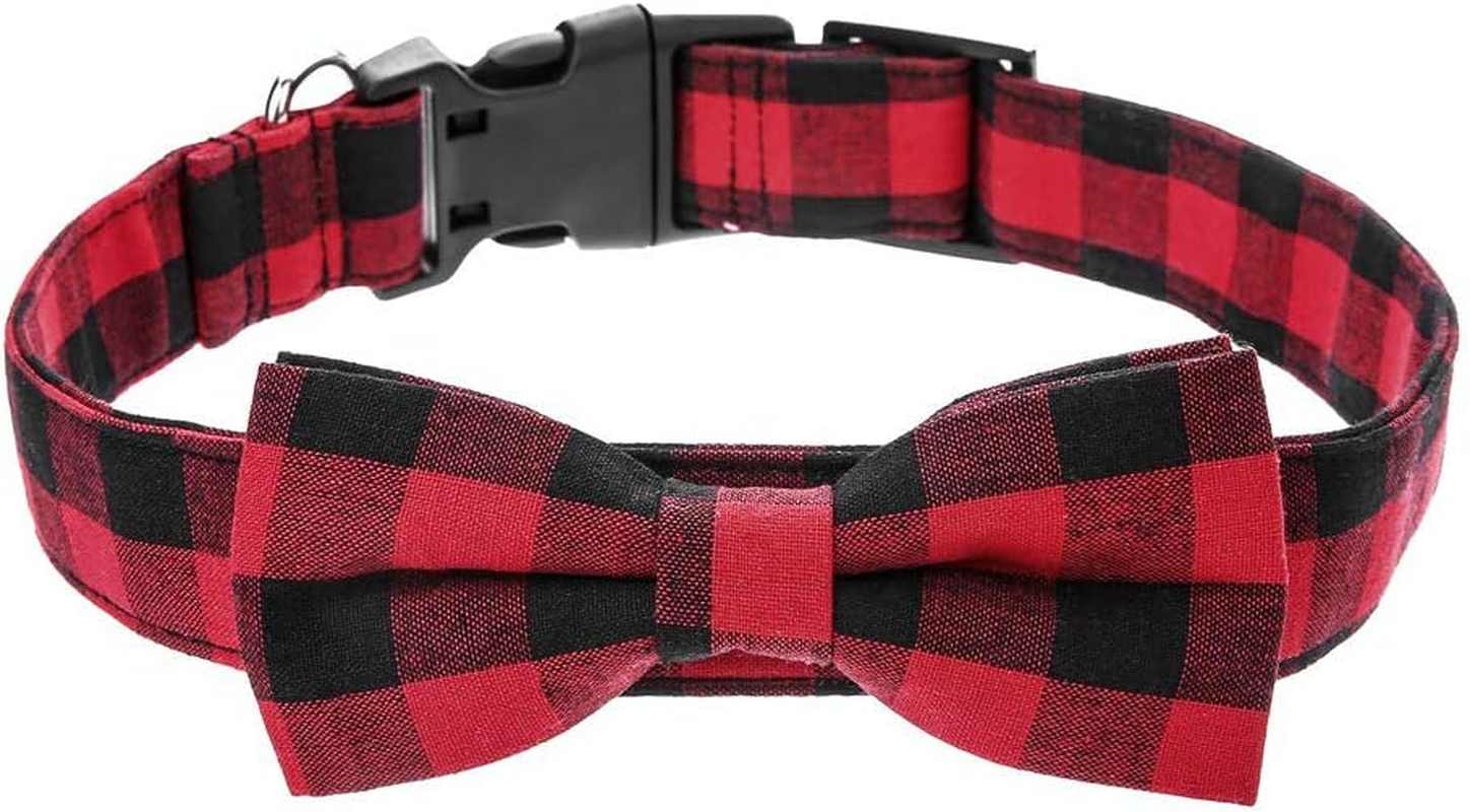 Love Dream Dog Collar with Bowtie, Soft and Comfortable Breakaway Plaid Dog Collar with Cute Bow Tie for Small Medium Large Dogs (Small) image number 3