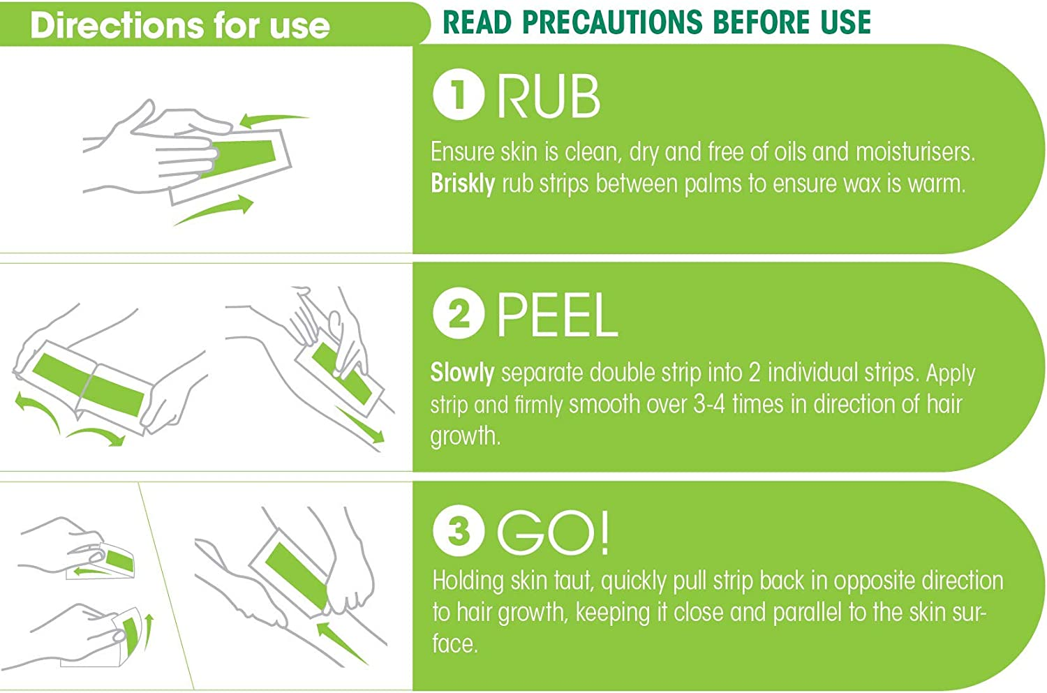 Nad'S Hair Removal Body Wax Strips for Normal Skin, Body Hair Removal, Pack of 20 image number 3