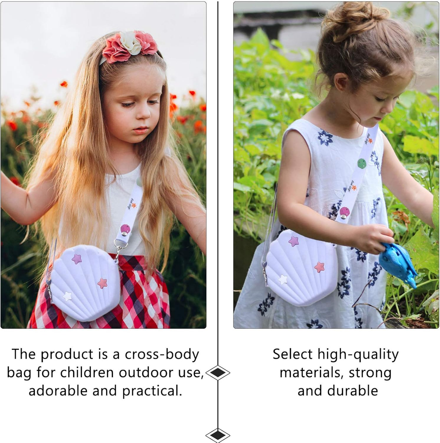 KESYOO Kids Crossbody Bag Cartoon Seashell Coin Purse Silicone Shoulder Bag Mini Cute Little Girls Handbag Messenger Pouch for Toddler Baby Girls Purple image number 2