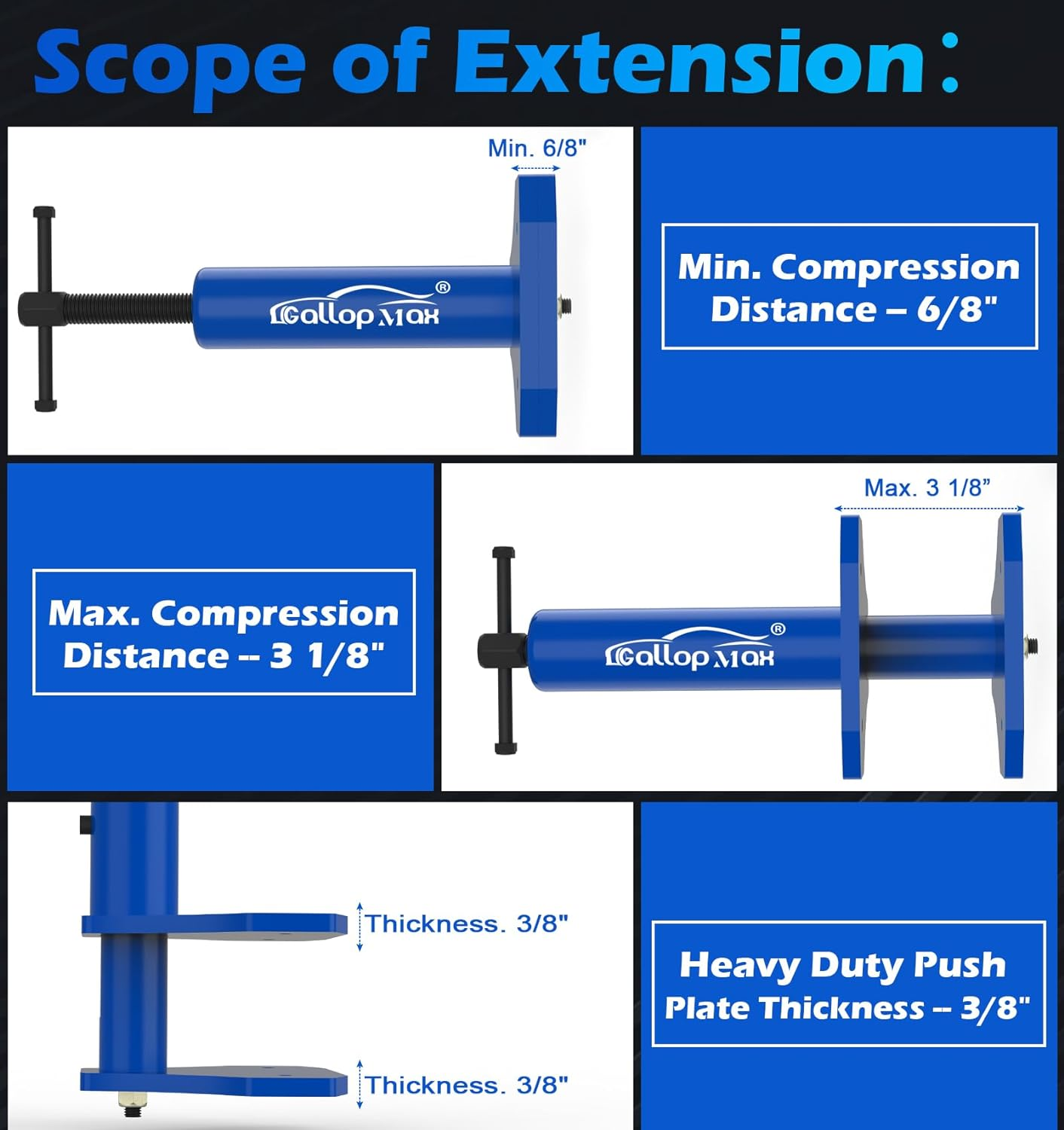Multi Piston Brake Caliper Compression Tool Brake Caliper Press Tool Heavy Duty Brake Pad Spreader Tool, Patented image number 4