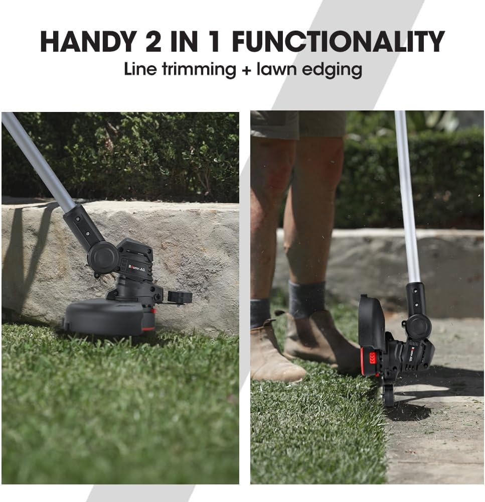 Baumr-Ag LN3 20V SYNC Cordless 2In1 Line Trimmer & Lawn Edger, with Battery and Charger Kit, Adjustable Head, Guide Wheel image number 6