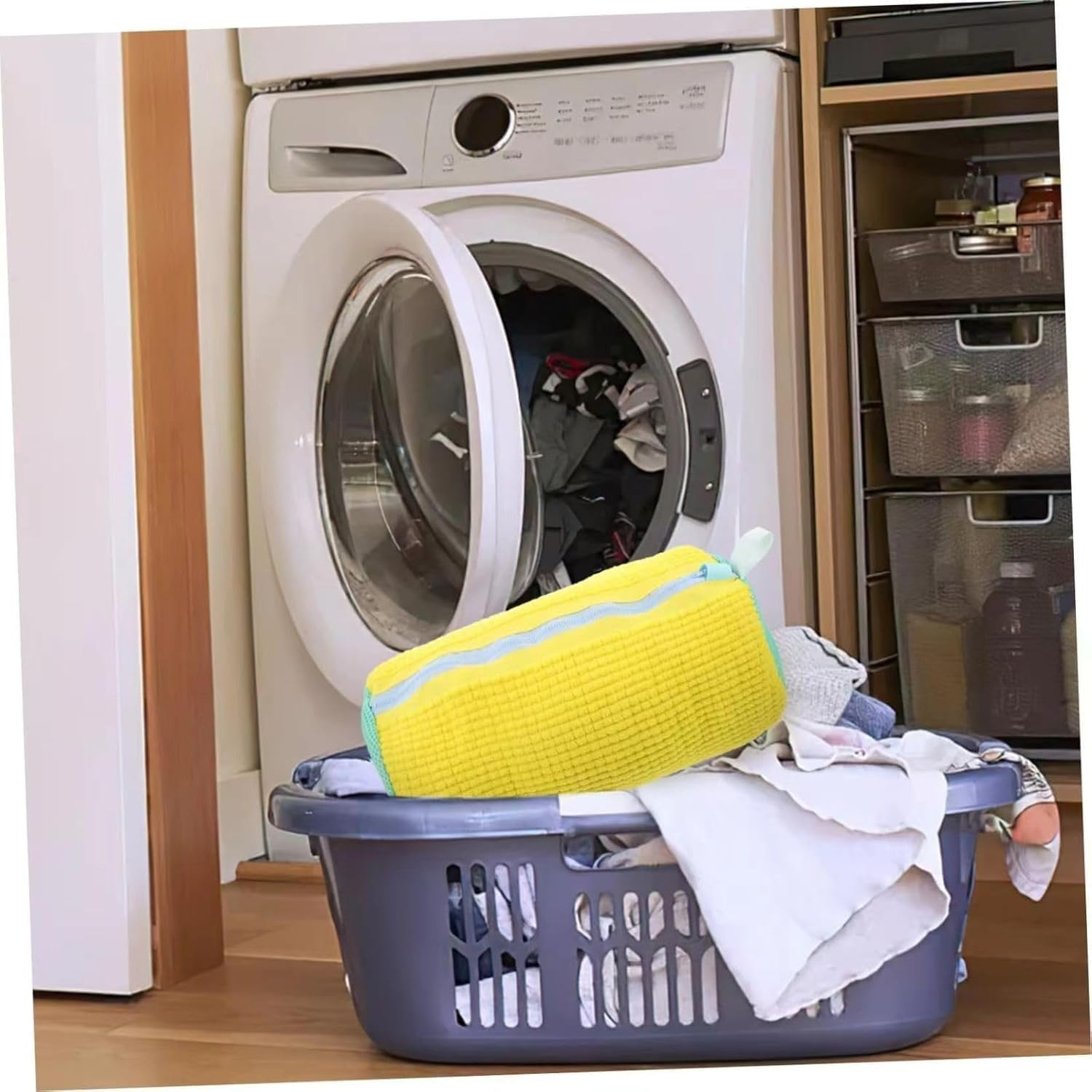 Washing Machine Shoe Bag (2-Pack) - Reusable Laundry Mesh Bag with Zipper, Prevents Deformation & Tangling for Sneakers/Running Shoes, Thickened Protective Wash Bag for Home Use image number 3