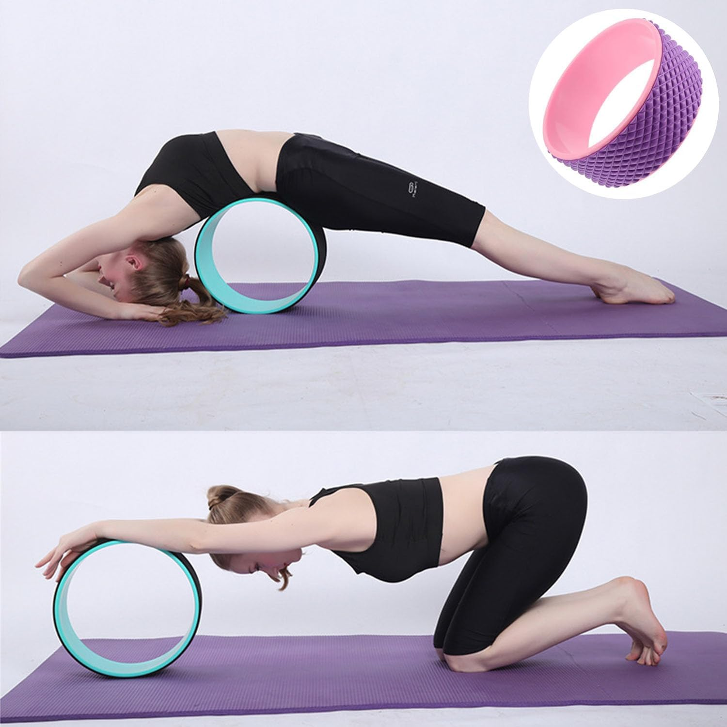 Yoga Wheel, Fitness Yoga Wheel for Stretching Yoga Prop Wheel, Comfortable Support for Yoga Poses and Backbends, Yoga Wheel Back Wheel for Back Pain, Exercise Wheel Yoga Backbend Wheel image number 4