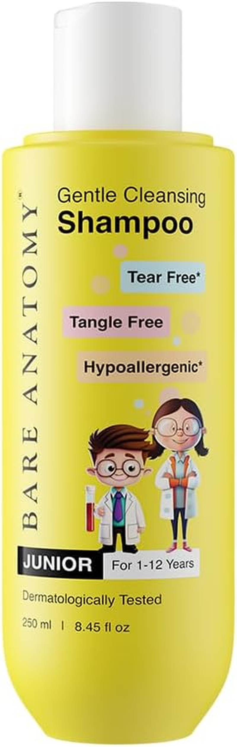 Bare Anatomy Junior Gentle Cleansing Shampoo for Kids from 5-12 Years | Tear-Free & Hypoallergenic Ph 5.5 | Coconut Milk Protein| Almond Oil| Vitamin E & Strawberry | SLS & Paraben Free 8.8 Floz image number 1