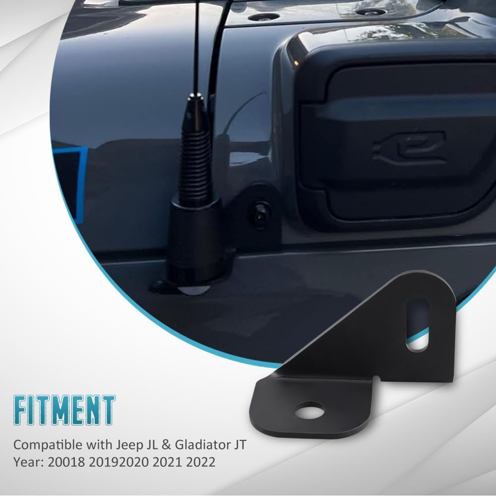 JL Antenna Mount Driver Side CB Antenna Mount Radio Driver'S Side Mounting Bracket Front Driver near the Hood Side CB Holder Compatible with Jeep Wrangler JL JLU & Jeep Gladiator JT 2018-2023 image number 1