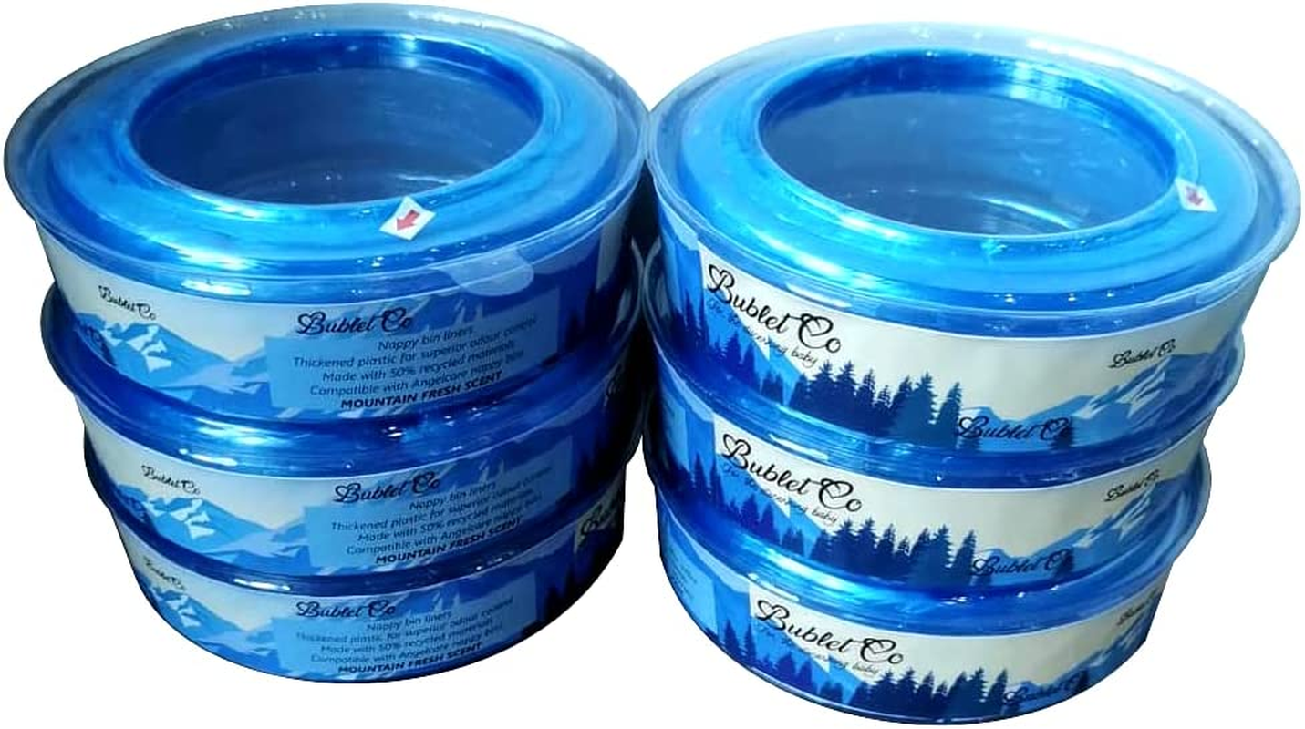 6X Six Pack Nappy Bin Liners for Angelcare Nappy Bins. Diaper Pail Refills for Angelcare Nappy Disposal Systems. Refill Cassette Pack, Plastic Bags 6 Count image number 3