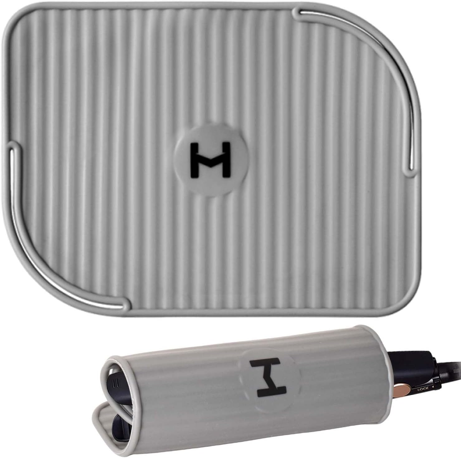 Heat Resistant Mat for Curling Irons, Hair Straighteners, Straighteners and Hair Styling Tools, Heat Resistant Silicone Non-Slip Mat to Protect Table from Burns, 21.8 X 16 Cm, Grey image number 3