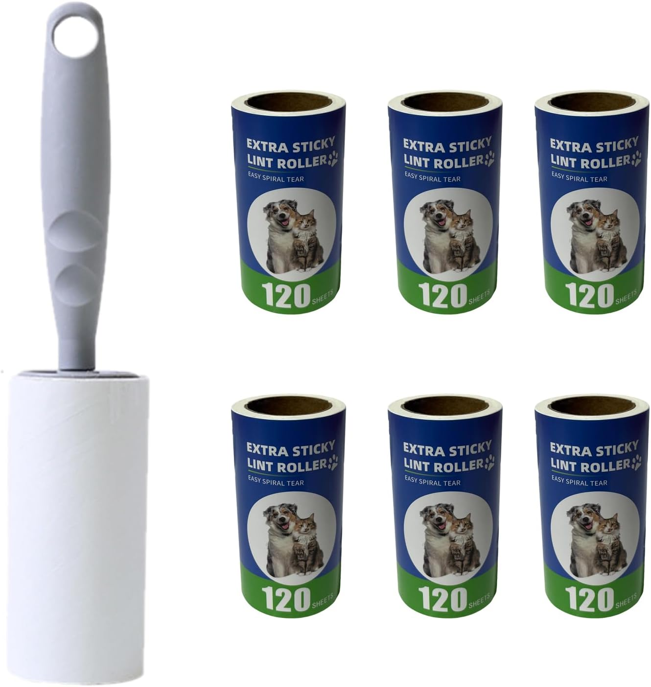 Beleeb 720 Sheets Lint Roller for Clothes, Portable Lint Remover for Pet Hair, Dog Hair, Cat Hair, Extra Sticky image number 5