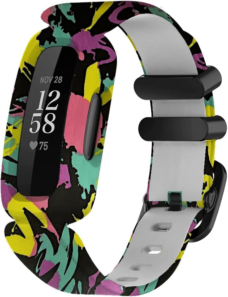 Fitturn Compatible with Fitbit Ace 3 Bands Kids Replacement Silicone Colorful Rubber Adjustable Sport Bands Accessories for Ace 3 Activity Tracker for Kids 6+ - 5Pack-1 image number 2