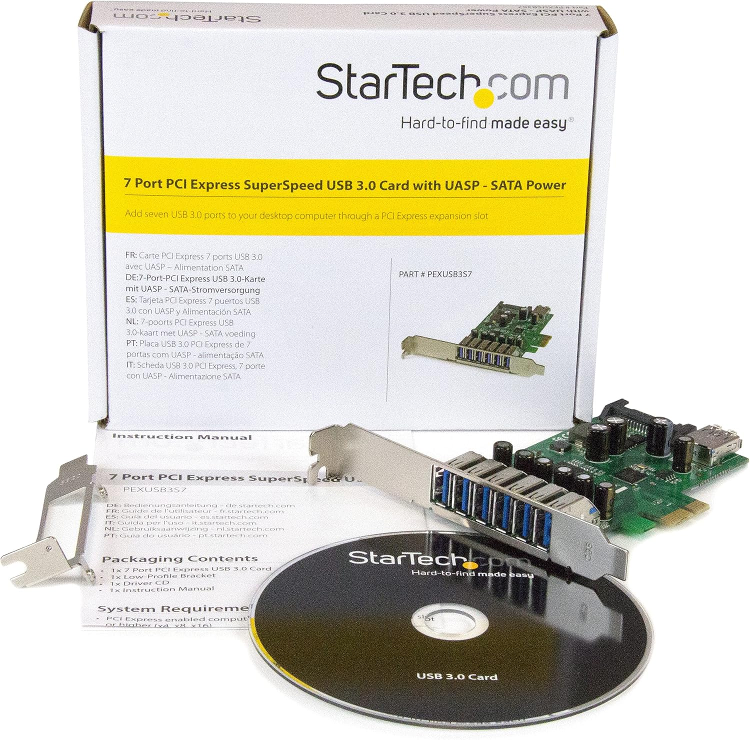 Startech.Com 7 Port PCI Express USB 3.0 Card Standard and Low-Profile Ports PEXUSB3S7 image number 3