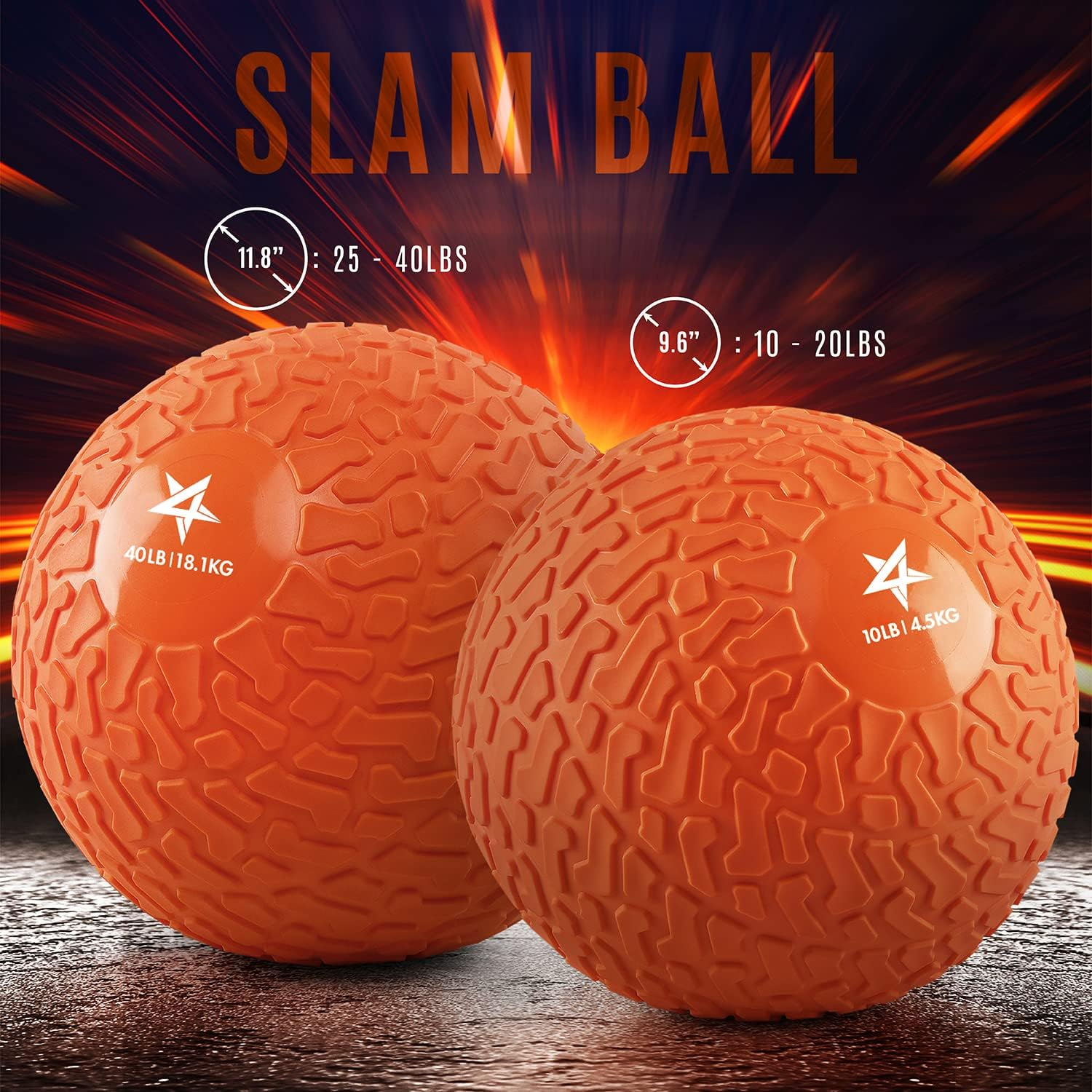 Yes4All Slam Balls Upgraded, 10-40Lb Medicine Ball Weight, Durable PVC Sand Filled Workout Dynamic Medicine Ball for Core Strengthen image number 5