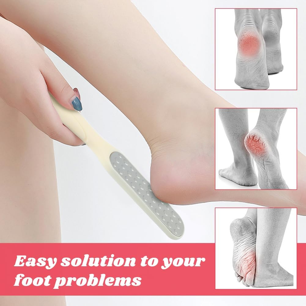 Toe Cleaning Brush with Long Handle, 4Pcs 15.7" Toe Cleaning Brush with 1 Double Side Foot File, Foot Brush Toe Scrubber for Seniors Elderly Men and Women(Color:Pink, Grey, White) image number 2