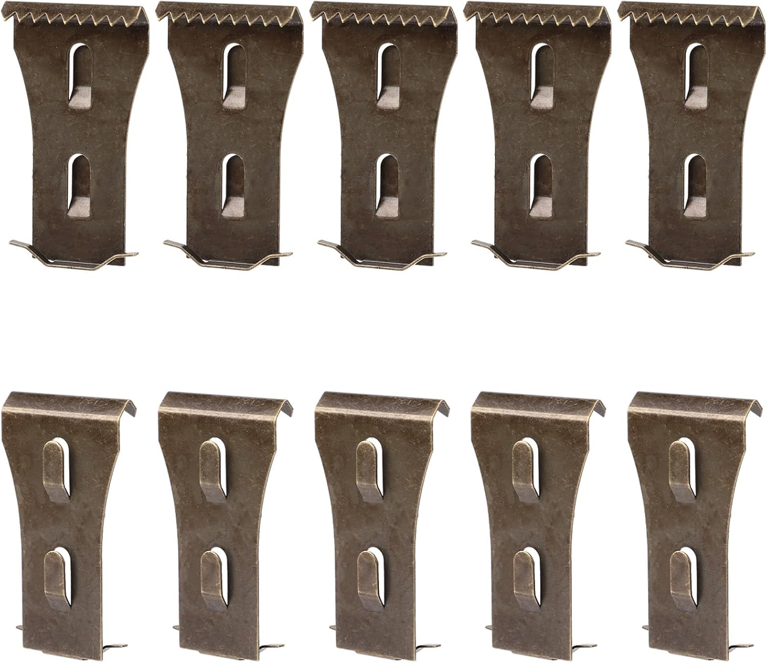10Pcs Bronze Steel Brick Hook Clips, Heavy Duty Wall Hooks, No Drill, Fits 2.25-2.45 Inch High Bricks, Hanger for Pictures Lights Wreaths image number 3
