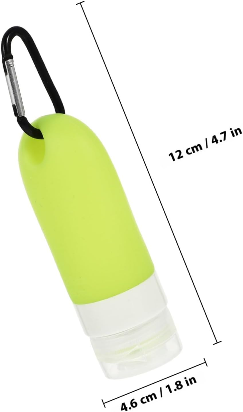 DECHOUS 4Pcs Refillable Travel Bottles with Carabiner Clip Portable Hand Sanitiser Containers for Toiletry Storage Leakproof Empty Bottles image number 1