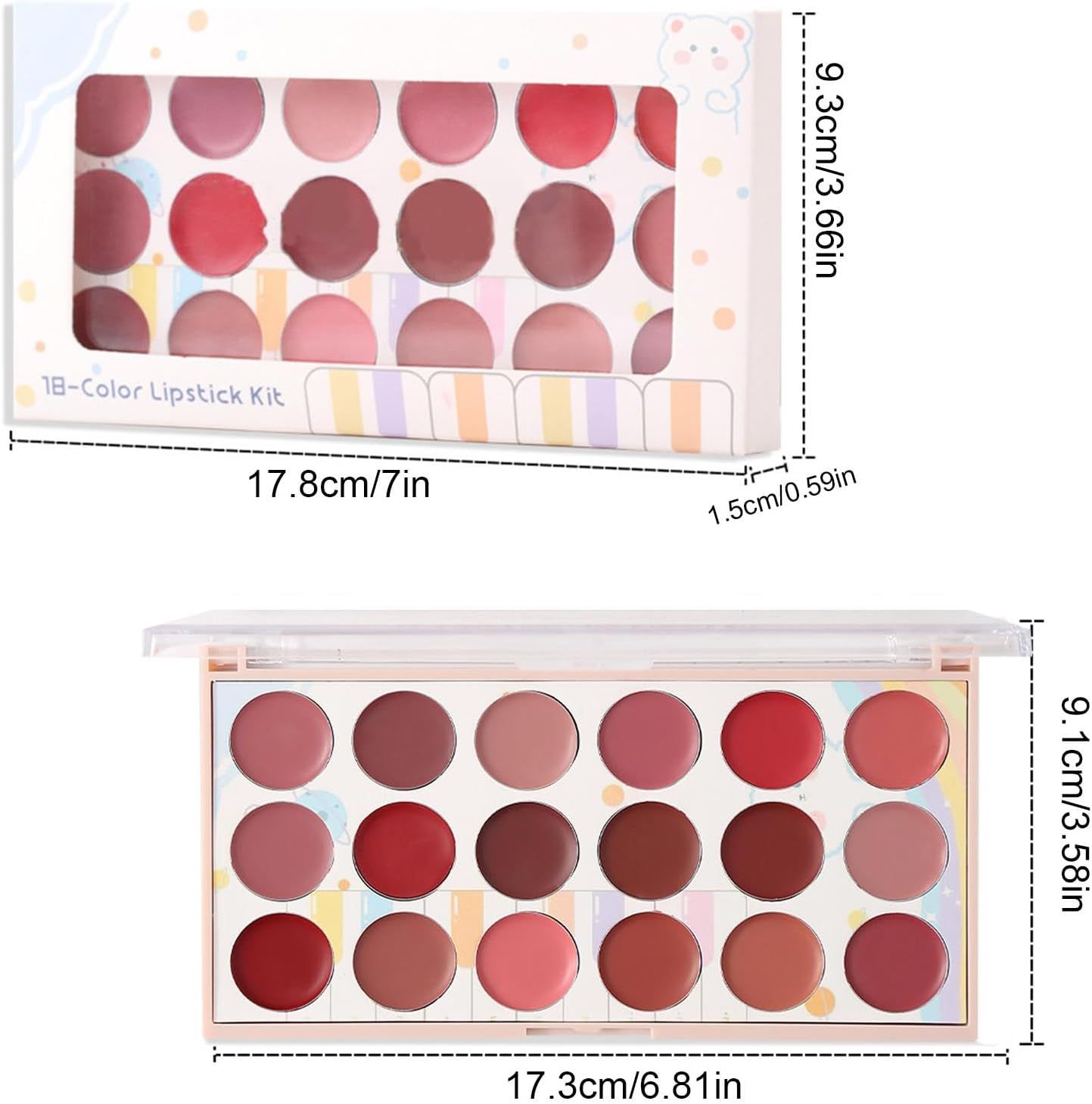 Matte Red Lipstick, Lipstick Palette, 18-Color Lip Gloss, Sweat-Proof Lipstick, Portable Lip Palette, Matte Lip Cream, Long-Lasting Lipstick, Lipstick Set, Red Lipstick Palette for Girls image number 2