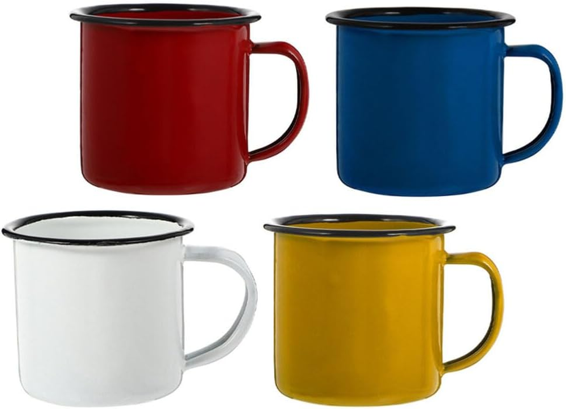 Luxshiny Enamel Camping Coffee Mug Set of 4 - Vintage Camping Mugs Water Mugs Camping Coffee Milk Mugs, for Indoor and Outdoor Activities image number 6