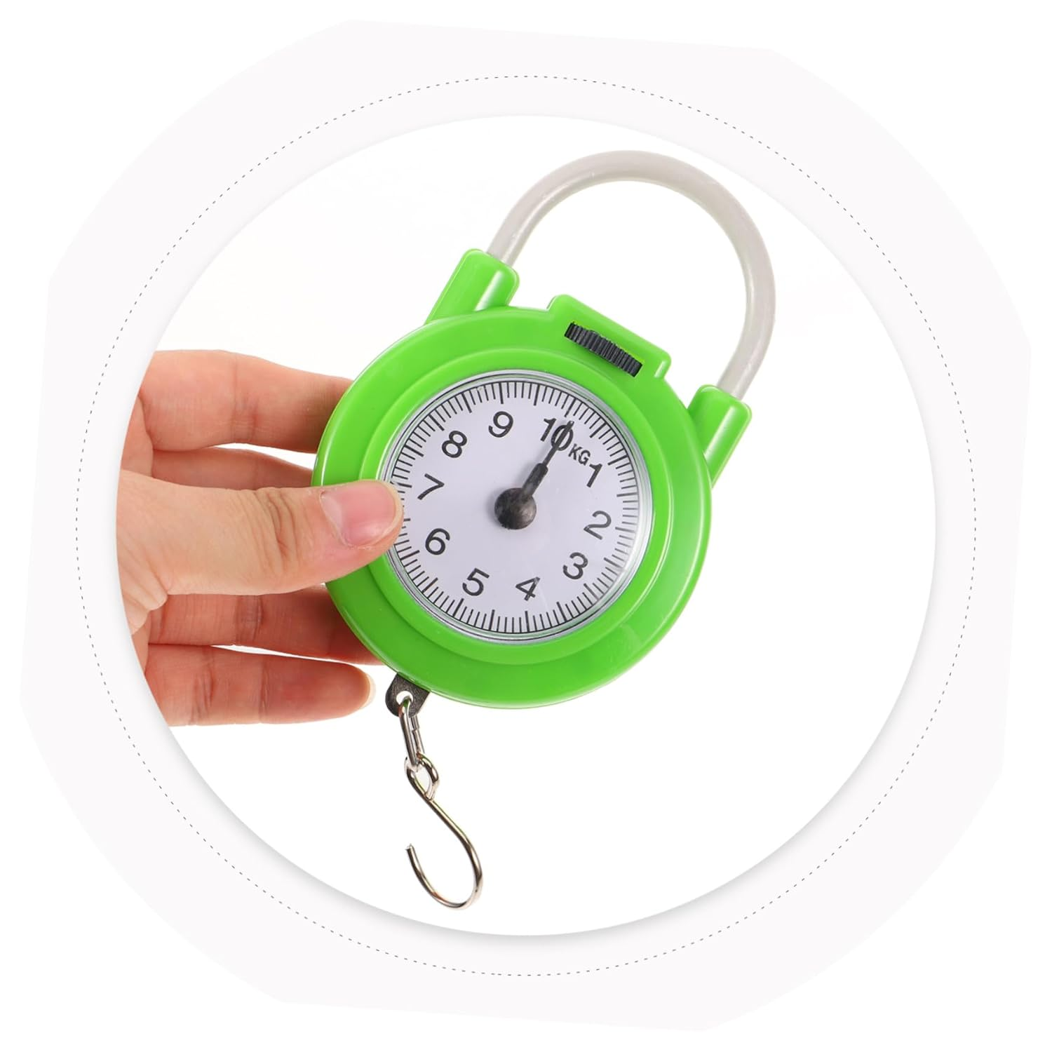 IMIKEYA Manual Travel Luggage Spring Scale Portable Handheld Suitcase Weight Scale with Hook High Precision Small Size Fluorescent Green for Accurate Weight Measurement image number 5