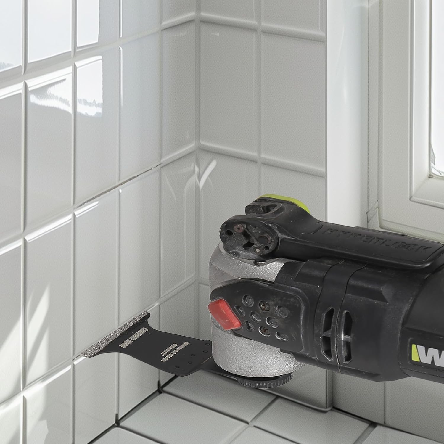 Vearter 5PCS Diamond Oscillating Saw Blades, 51Mm Universal Multitool Blades for Grit Grout Removal, Quick Release Curved Edge Multi Tool Kit for Tile, Air Brick, Cement, Concrete, Masonry image number 2