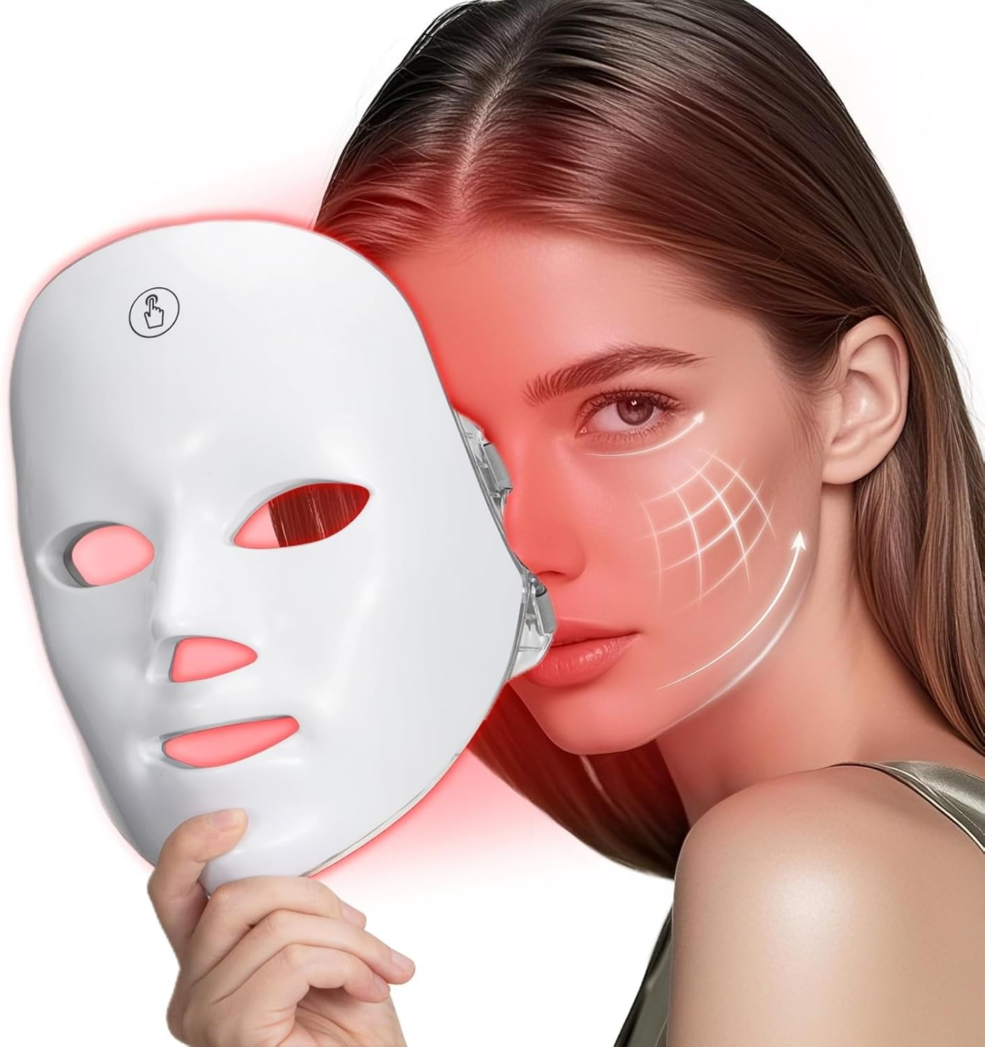 LED Face Mask &ndash; 7-Color Red Light Therapy Mask for Anti-Aging, Acne & Glowing Skin | At-Home Collagen Boosting Facial Device | Safe, Non-Invasive Skincare Treatment image number 5