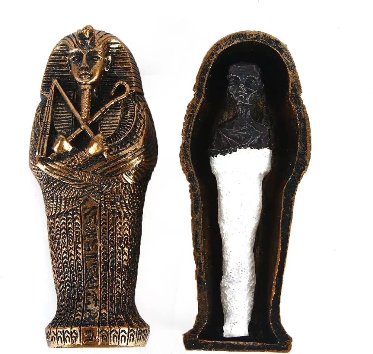 EASCHEER Egyptian Cat Goddess Bastet Statue 2PCS Collectibles Figurine Animal Statues Egyptian D&eacute;cor(4.2 Inches Black)