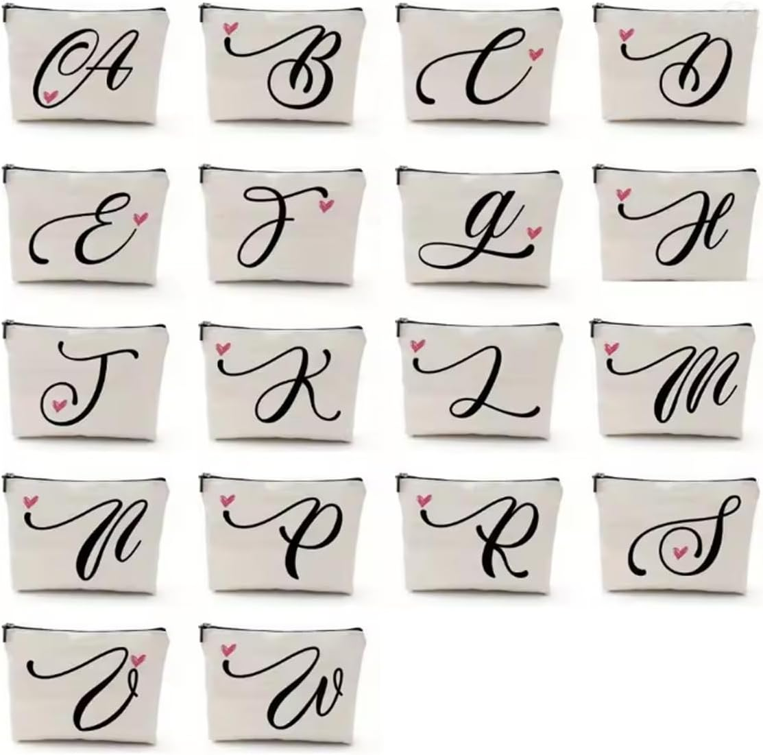 LAKYMIE Initial Small Makeup Bag Cosmetics Organizer Zipper Pouch, for Daily & Travel Use, Gifts for Best Friend, Bride, Bridesmaid, Alphabet B - Alphabet E image number 3