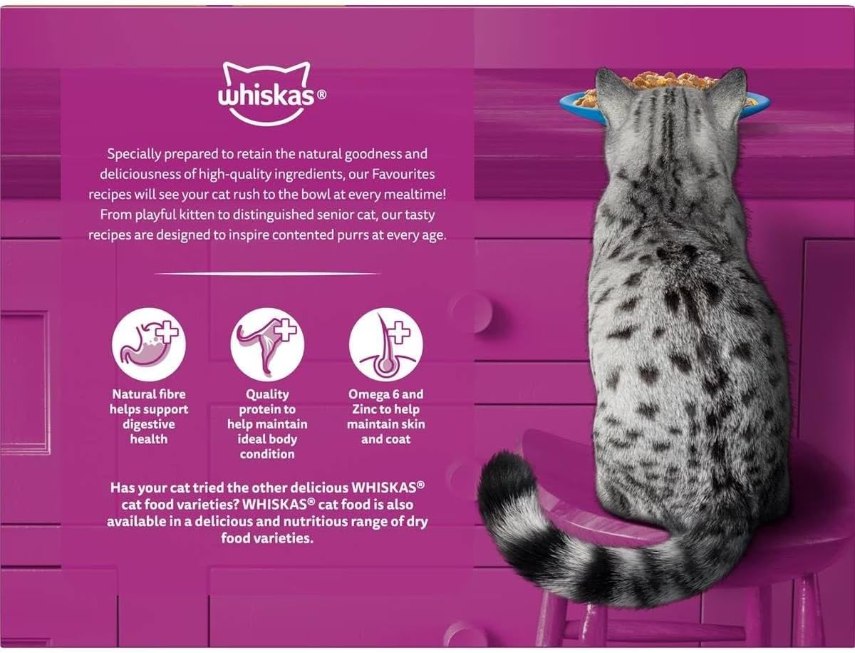 Whiskas Tuna Flavour Favourites in Jelly Wet Cat Food for 1+ Year 85 G (Pack of 24) image number 2