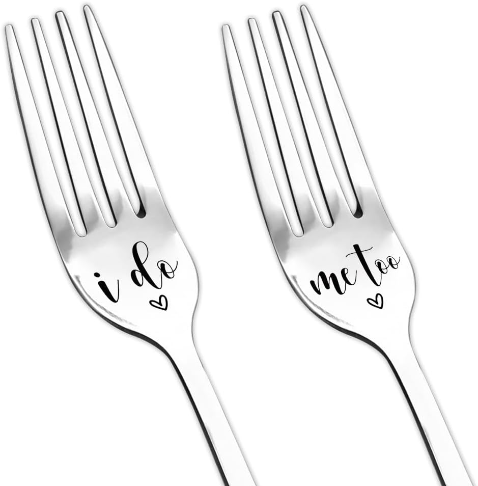 Bride and Groom Fork Gifts for Bridal Shower Gifts for Daughter Bride to Be Unique Marriage Gifts for Couples Wedding Engagament Gifts for Best Friend Sister Couples Newly Engaged image number 1