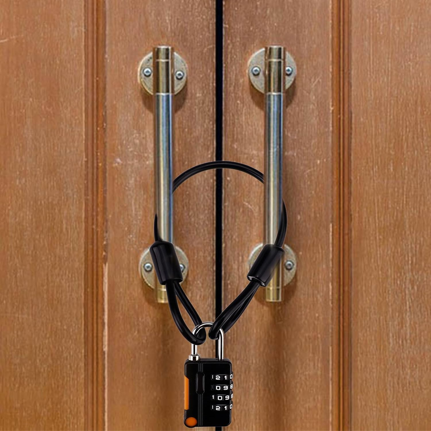 2 Sets Security Steel Cable with 4 Digit Combination Lock, Wire Rope Lanyard Cable with Lock, Cable Luggage Lock, Steel Cable Lock for Outdoor Travel Luggage (Black) image number 1