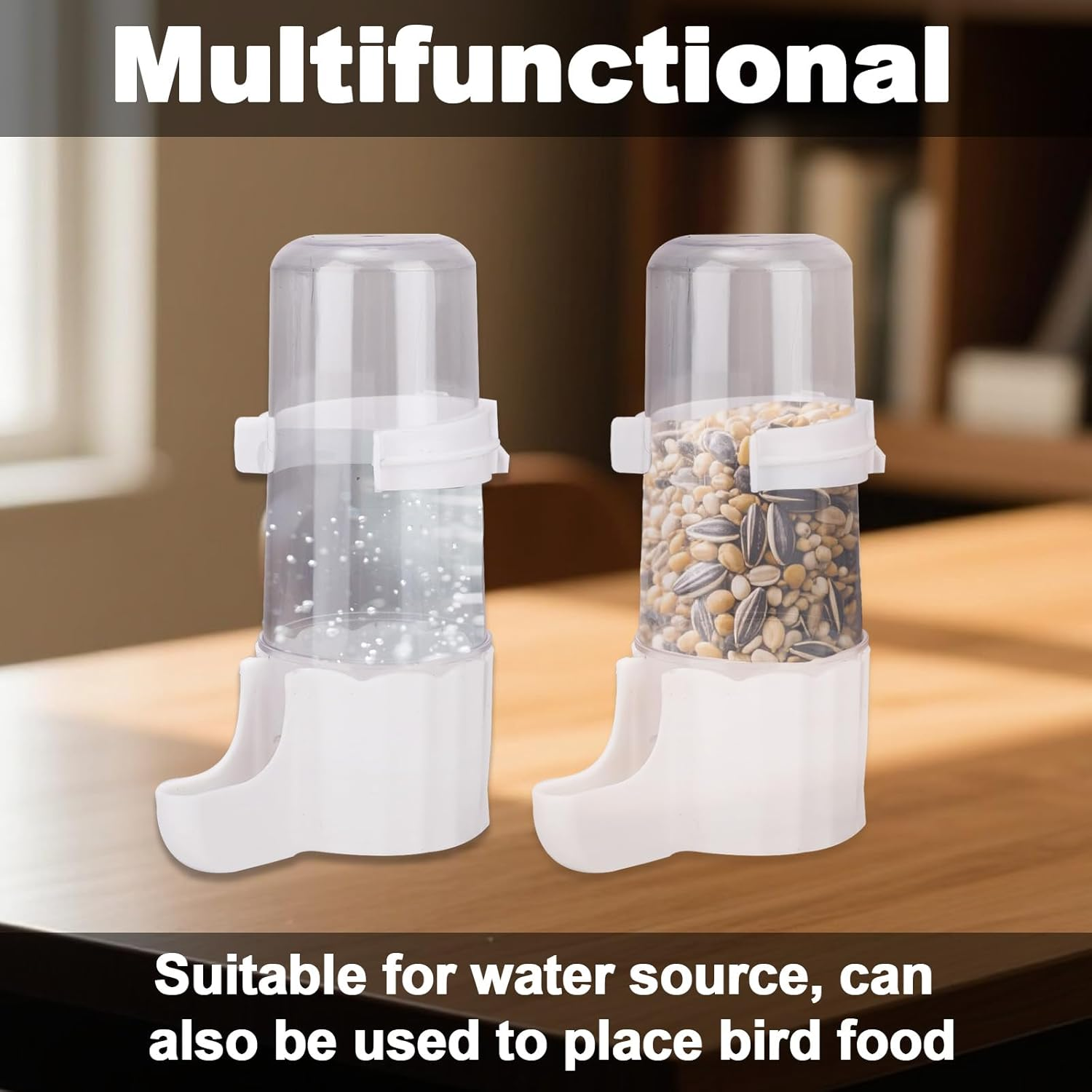 BOXOB Pet Bird Water Dispenser, Automatic Bird Cage Hanging Drinking Device Parakeet Water Dispenser Parrot Feeder for Parrot Parakeet Cage Accessories (White) image number 3