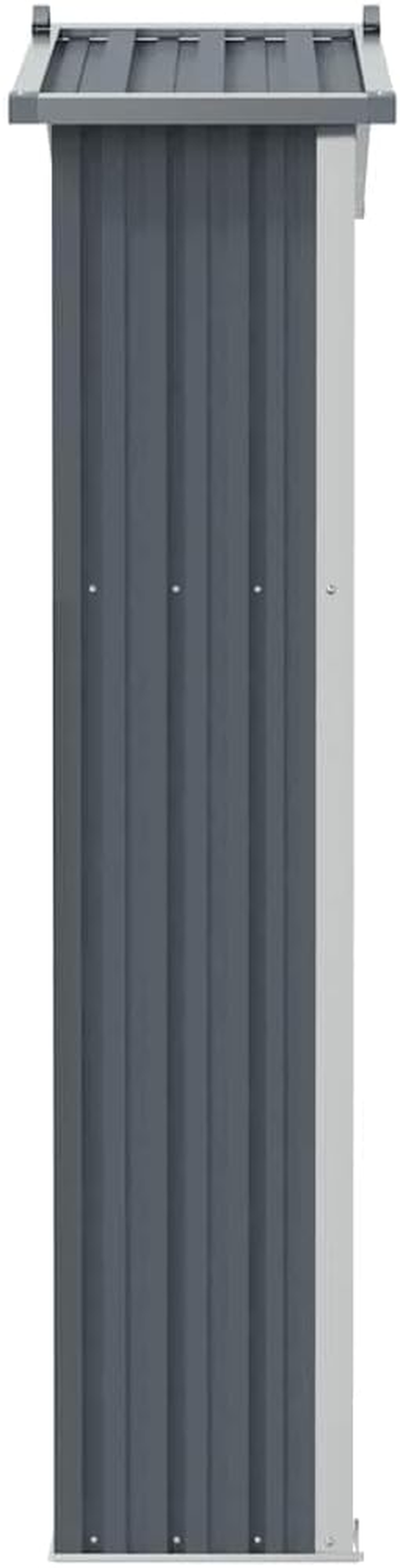 Vidaxl Spacious Weather-Resistant Garden Tool Shed - 116 X 45 X 175 Cm - Galvanised Steel - Grey Color - Vented Low Maintenance Outdoor Storage Solution - Green image number 6