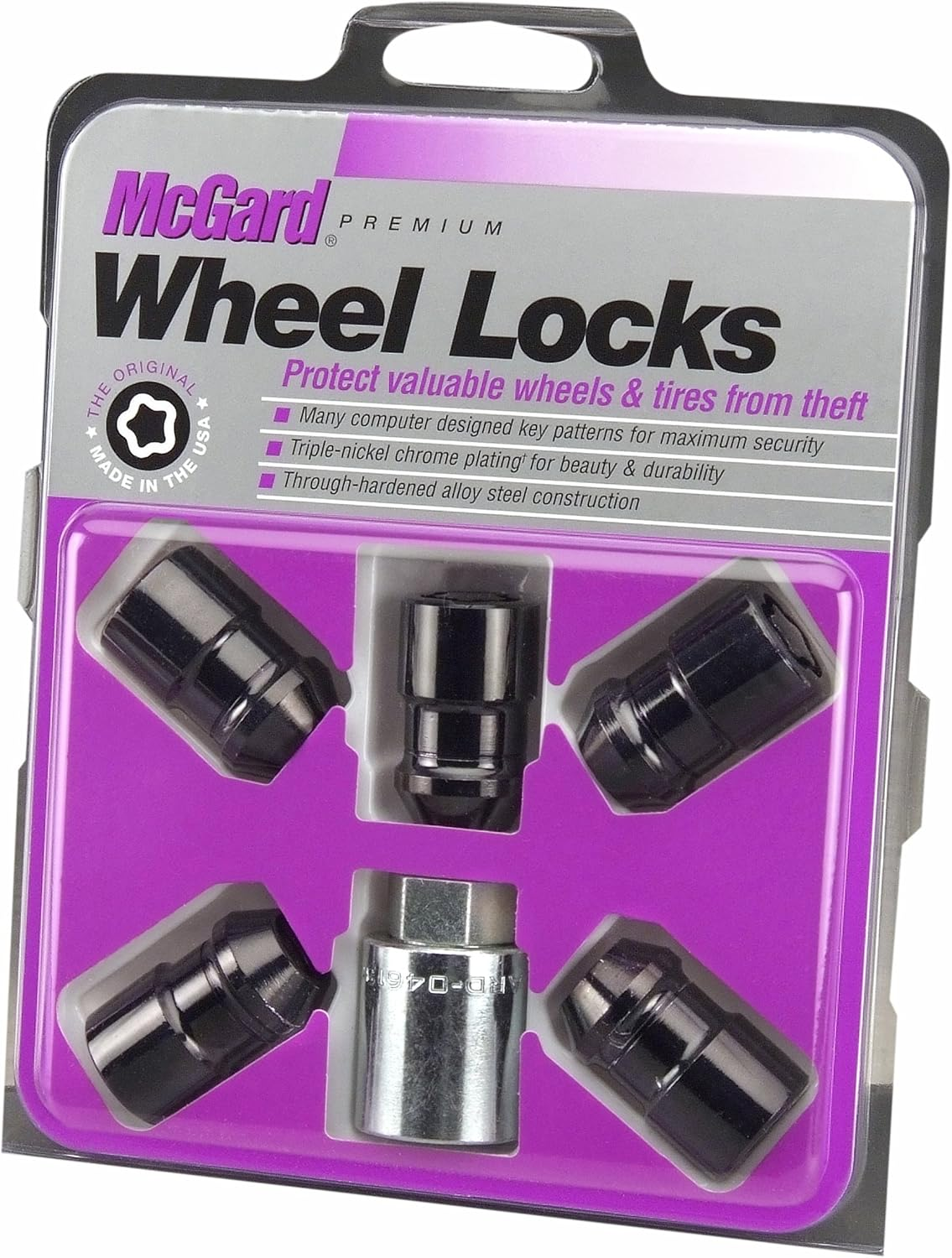 Mcgard 24548 Black Cone Seat Wheel Locks(1/2"-20 Thread Size) - Set of 5 image number 1