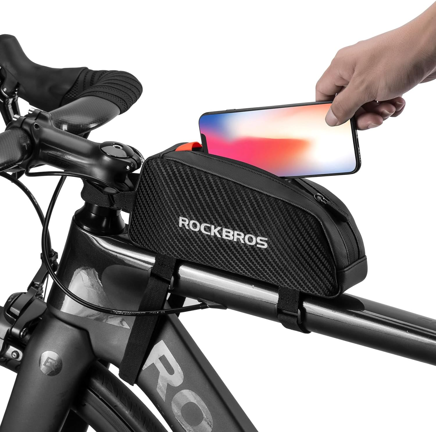 ROCKBROS Top Tube Bike Bag Bicycle Front Frame Bag Top Tube Bag Bike Accessories Pouch Compatible with Iphone 11 Pro Max image number 3