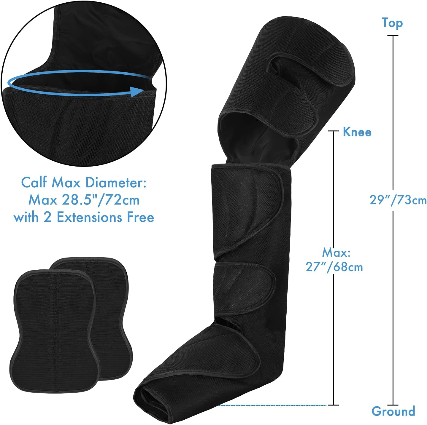 CINCOM Leg Massager for Circulation and Pain Relief, Air Compression Foot Calf Thigh Massage, Full Leg Massager 3 Modes 3 Intensities 2 Extenders image number 4