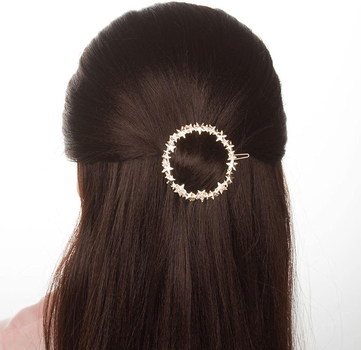 Wendalern Boho Star Hair Clip Vintage Circle Hair Pins Gold Circle Star Hair Clips round Meatal Hair Holder Clips Decorative Hair Accessories for Women and Girls image number 6
