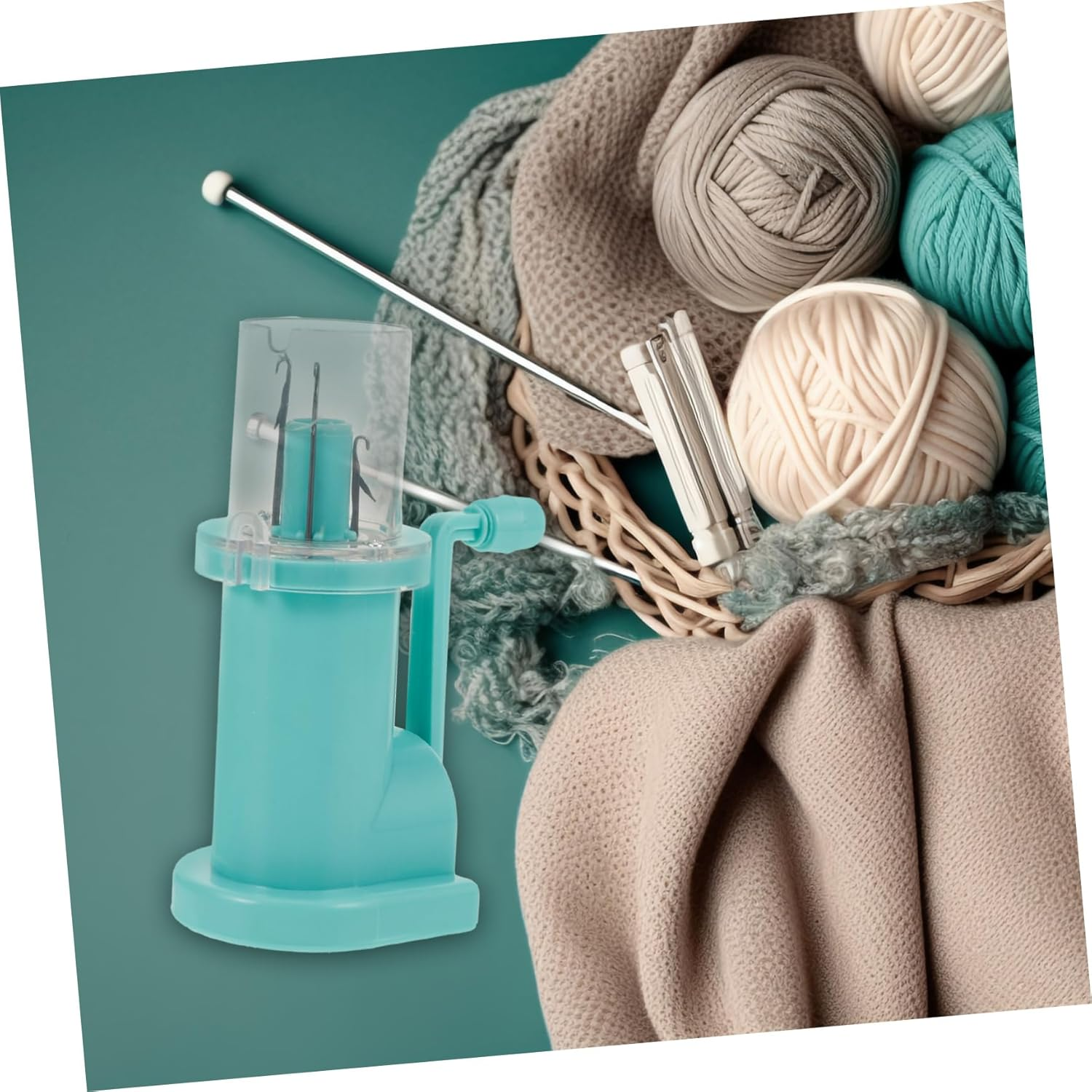 STOBOK Mini Hand Knitting Mill Easy Use Craft Machine for Yarn for Beginners to Create Scarves Hats and Other Creative Projects for Home Use image number 6