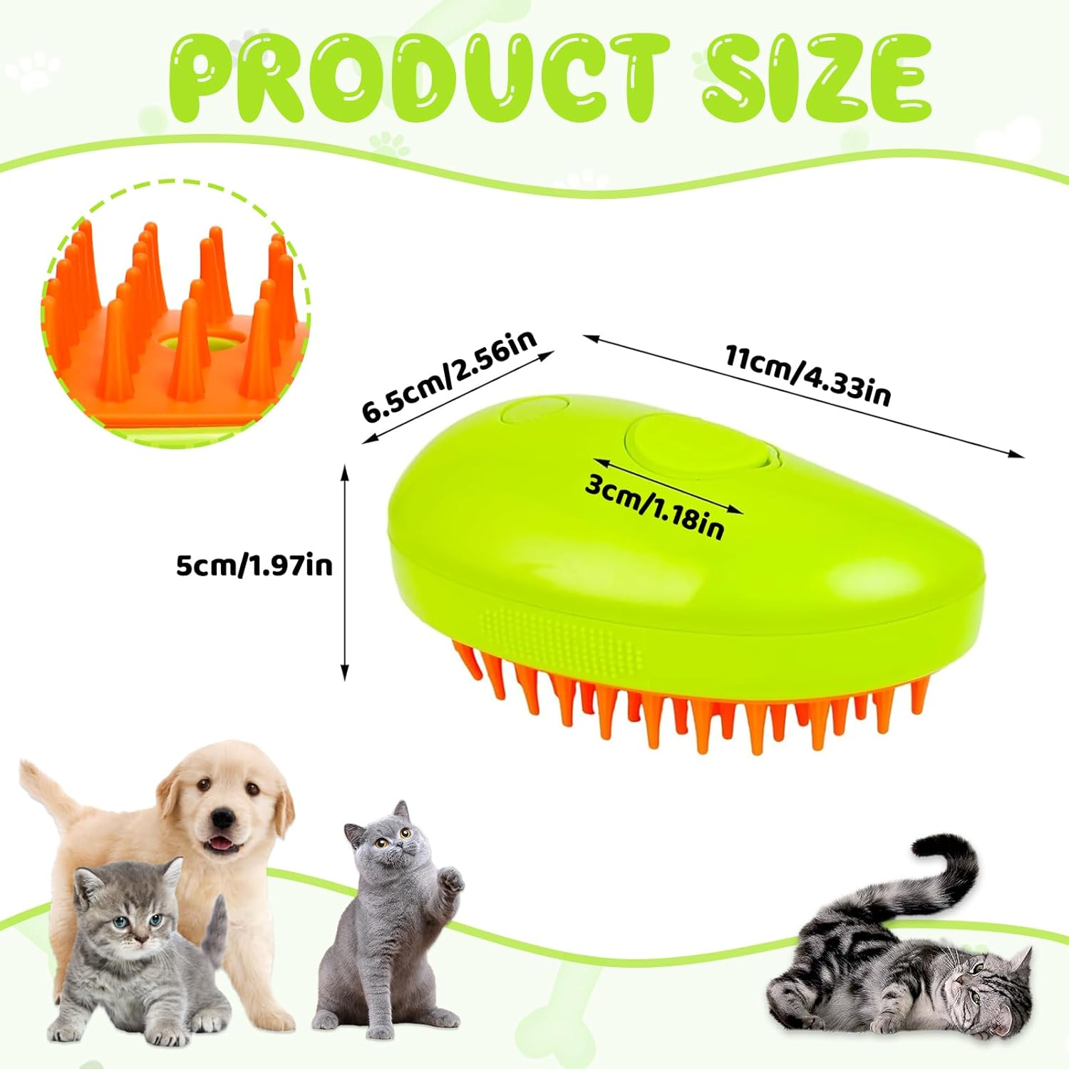 3 In1 Cat Steamy Brush Steamy Cat Brush Self Cleaning Steam Cat Brush Cat Grooming Brush Spray Steam Hair Brush for Long and Short Hair Cat Massages Treatments Eliminate Flying Hair Toys for Kids Gift image number 4