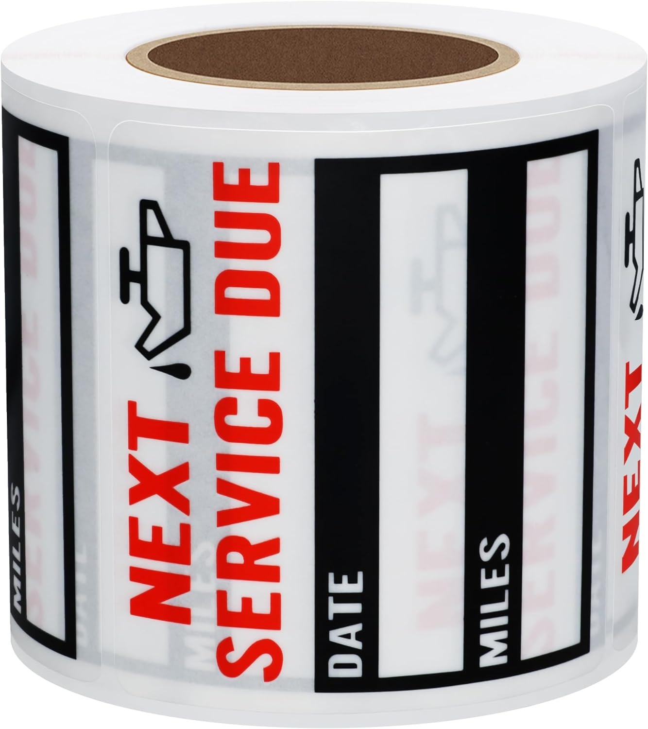 Hybsk 200Pcs Service Stickers Transparent Car Oil Change/Service Reminder Stickers 2X2 Inch Waterproof Clear PET Oil Change Stickers (Black) - Clear, Black image number 6