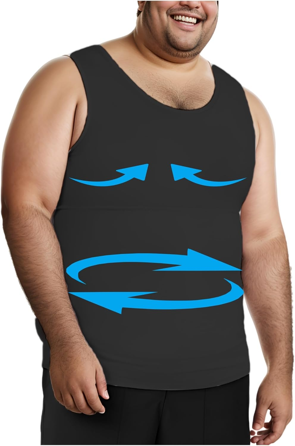 Men Slimming Tummy Control Chest Compression Hide Gynecomastia Undershirt Shapewear