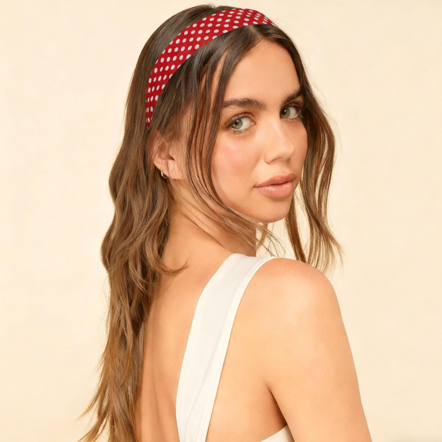 Xanthelle Headbands for Women, Set of 4 Hair Bands for Ladies & Women'S Headbands, Elastic Cotton Headbands, Polka Dot Hair Bands for Sports & Everyday Use image number 5