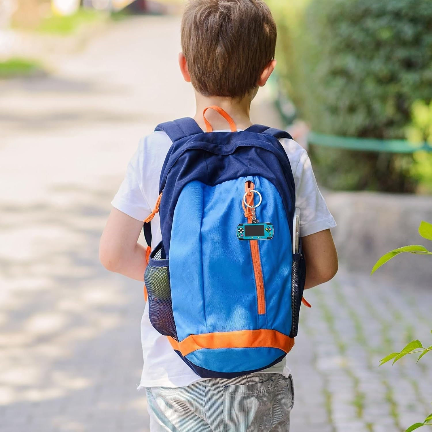 XUANZHI 18Pcs Game Keychain Keyring, Silicone Keyring Key Chain,Key Accessories for Kid Boy Girl Party Favors Gift