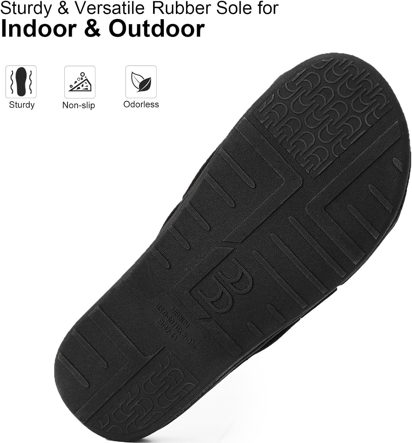 Longbay Men'S Comfy Memory Foam Slide Slippers Breathable Mesh Cloth House Shoes image number 6