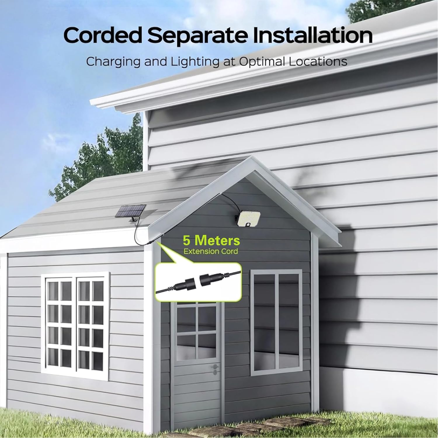 XIULIUU Solar Lights Outdoor, 1PACK 124 LED 1500LM Motion Sensor Outdoor Lights, IP65 Waterproof Solar Powered Security Flood Light for outside Yard, Shed, Barn, Patio, Porch, Garden, Garage image number 6