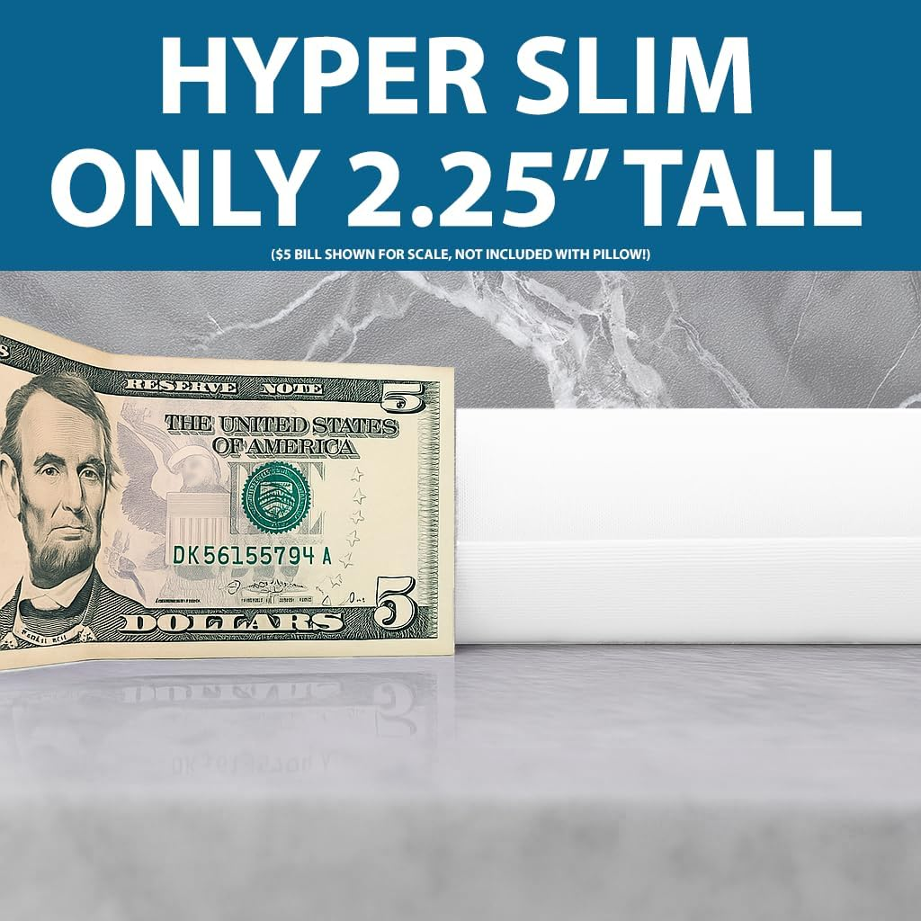 Bluewave Bedding Hyper Slim Gel Memory Foam Pillow for Stomach and Back Sleepers - Thin, Flat Design for Cervical Neck Alignment and Deeper Sleep (2.25-Inches Height, Standard Size) image number 4