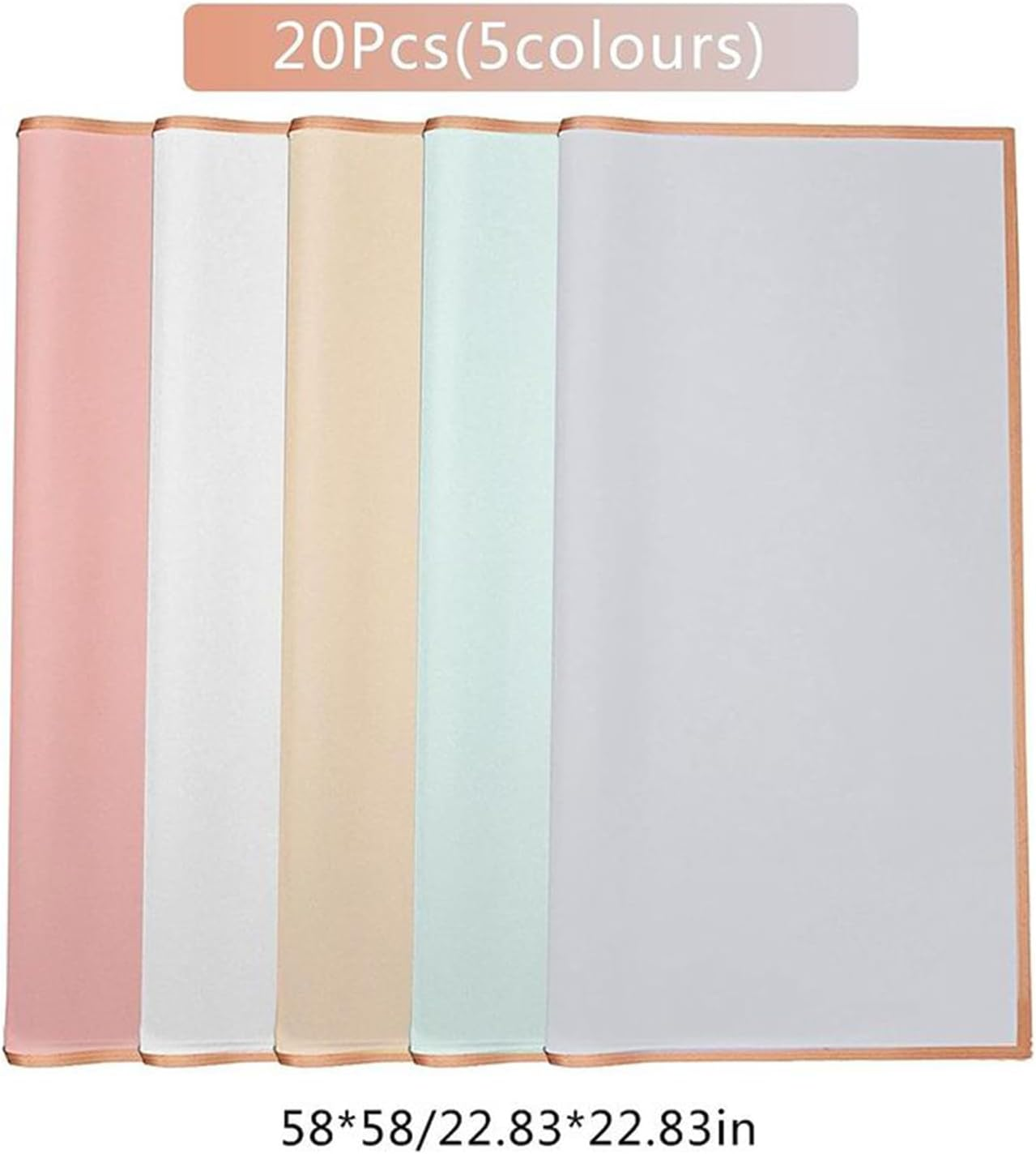 Rstigiker Bouquet Wrapping Paper 20 Sheet, 5 Color Waterproof Flower Wrapping Paper Florist Packaging Paper for Wedding Birthdays Party Decoration Gift Wrap DIY Arts Crafts, 58Cm image number 1