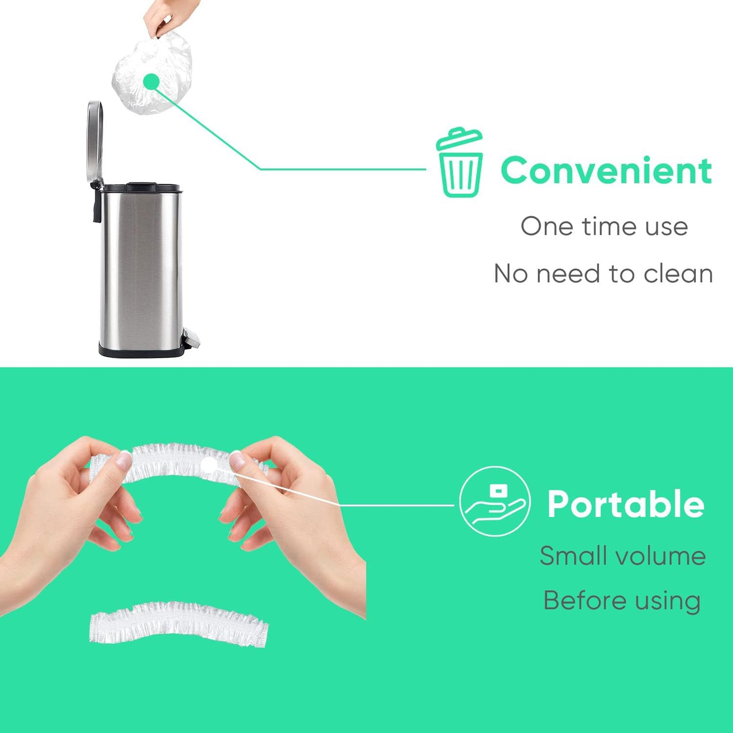 200 Pcs Disposable Shower Caps, Waterproof Plastic Clear Hair Cap, Spa, Hair Salon, Travel, Hotel and Home Use for Women Kids Girls image number 1