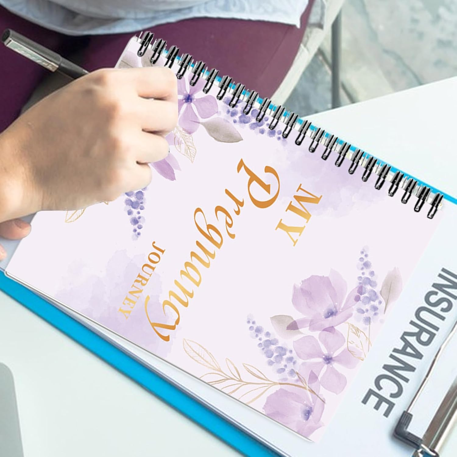 Pregnancy Journal Book, Maternity Memory Planner with Stickers Pack, Tracks Weekly Milestones, Organizes Prenatal Notes, Baby Bump Record Keeper for Home Travel Dorm Apartment image number 4