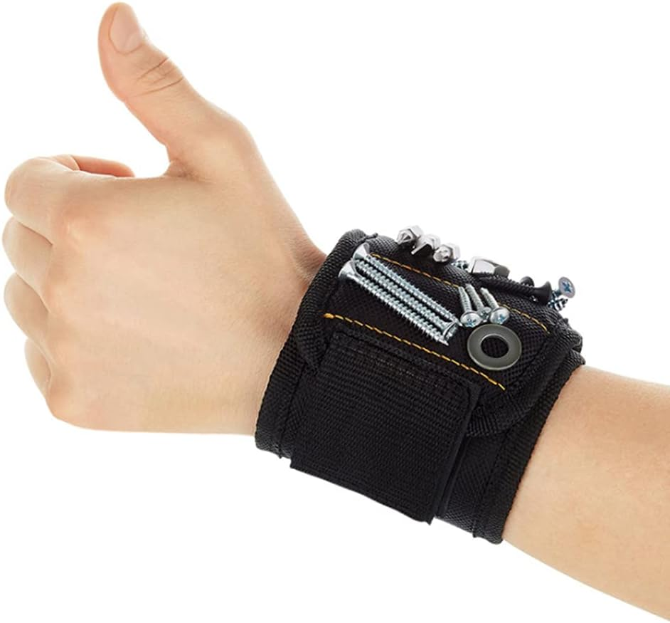 Magnetic Wrist Support Band, Adjustable Strap Band Powerful Magnets Hand Tools Wristband Brace Belt for Holding Tools Gift for Men image number 5