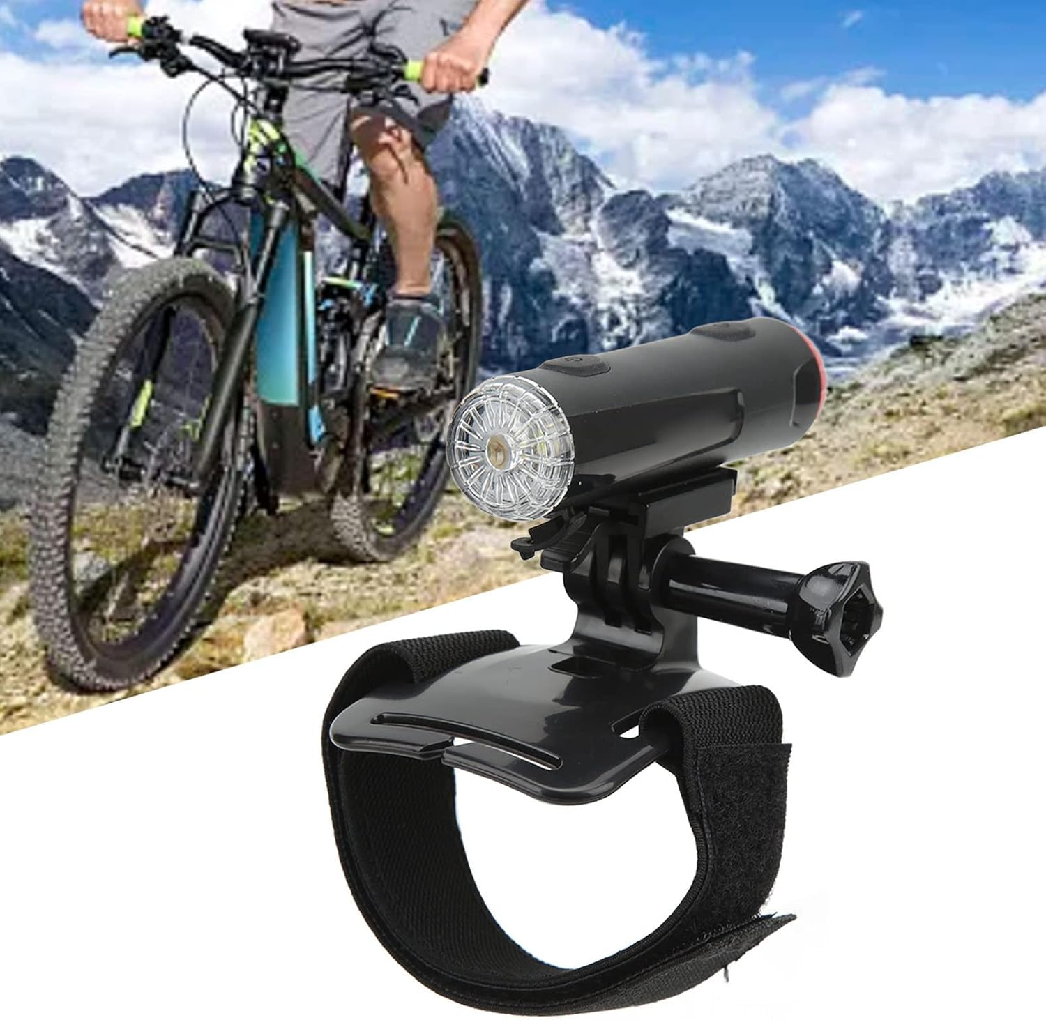 Bike Helmet Light, USB Charging 5 Modes Headlight for Cycling Camping, Adjustable Silicone Aluminum Alloy Material for Outdoor Sports, Running, Night Activities, Multi-Use Sce